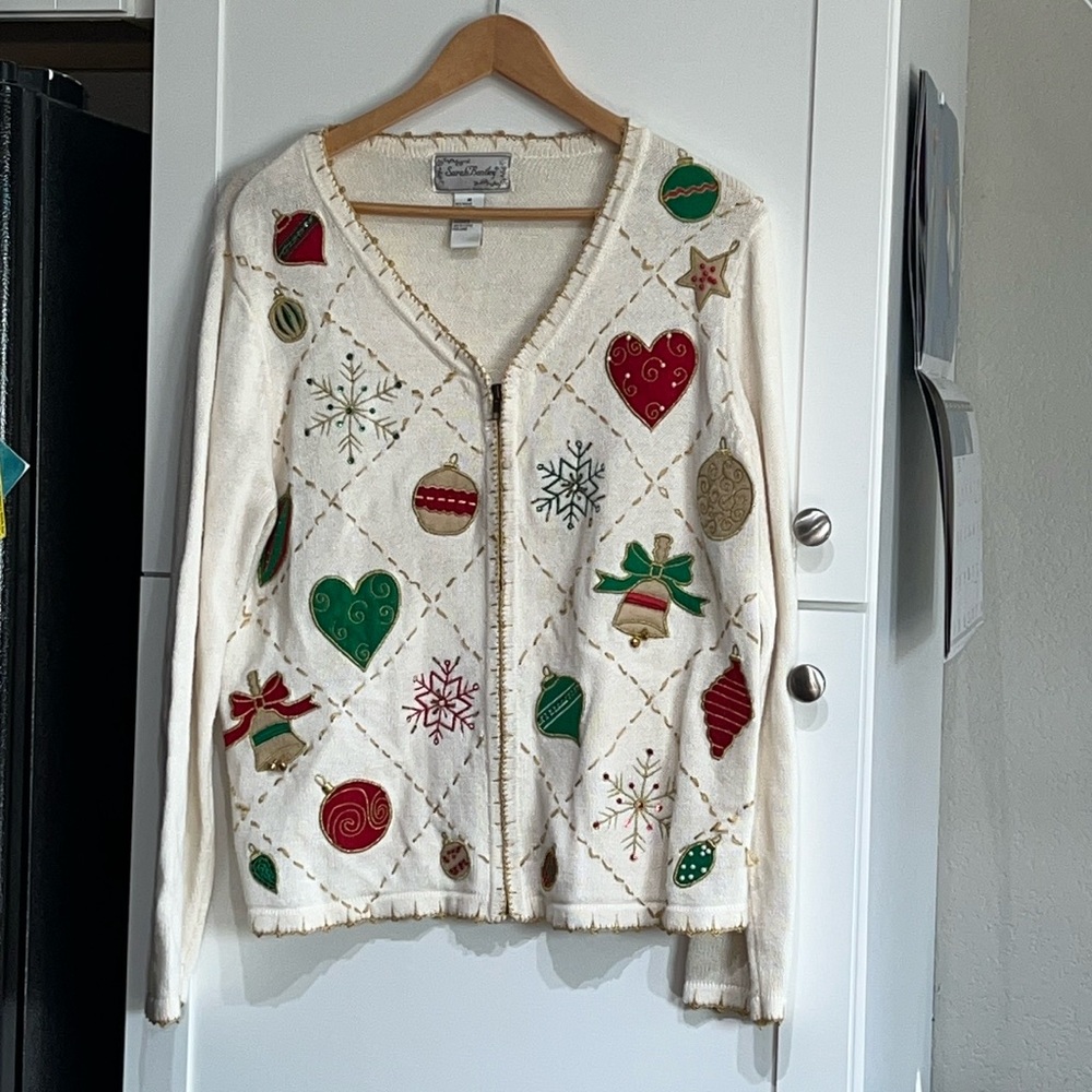 Awesome Christmas sweater, zipper front